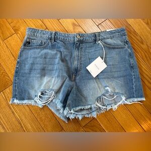 KanCan High rise Cutoff Shorts Distressed Denim 3XL NWT